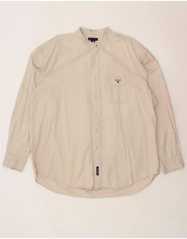GANT Mens Shirt 2XL Off White Cotton Fleece Fabric Down Fabric Feather Fabric