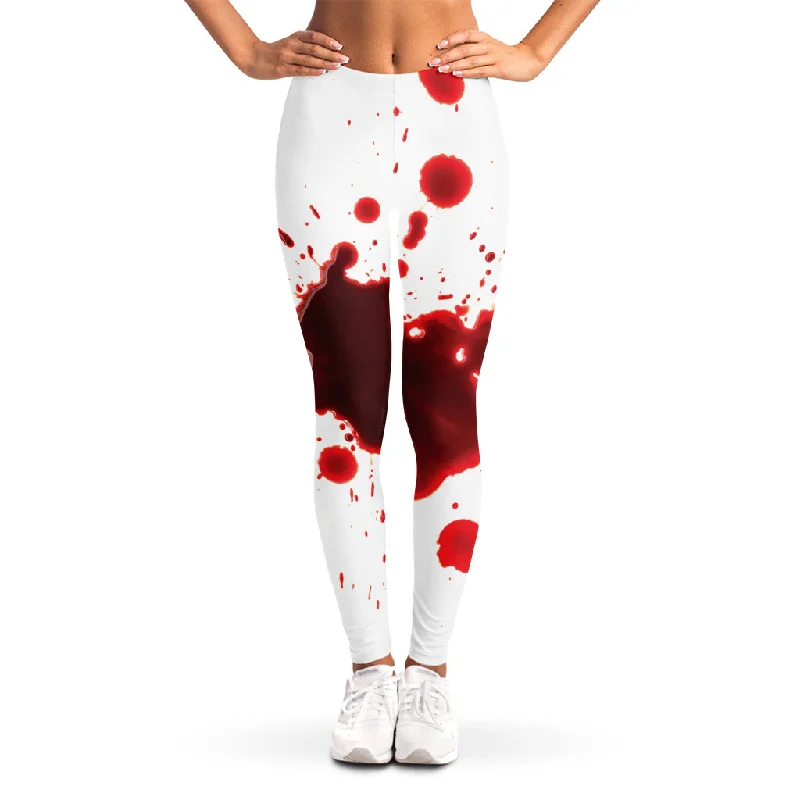 Blood Splashed Print Women's Leggings Fashionable Full-Length Active Leggings