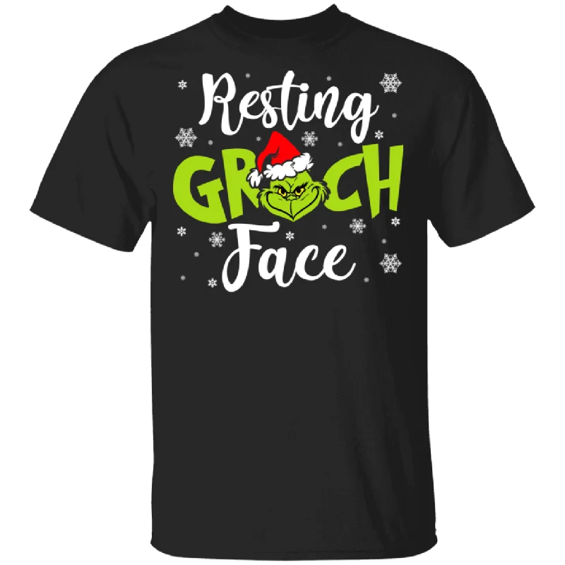 Resting Grinch Face Funny Mr.Grinch T-Shirt Beaded Sequined Faux Fur