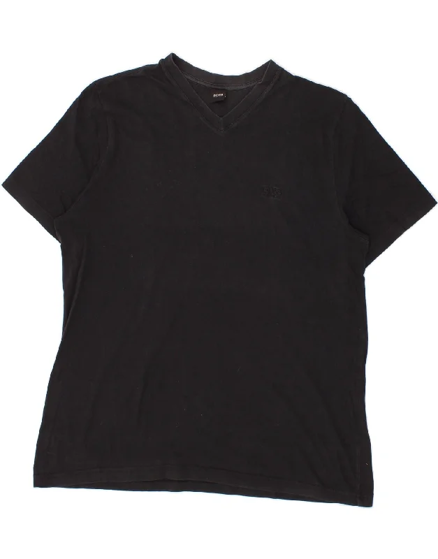 HUGO BOSS Mens T-Shirt Top XL Black Plaid T-Shirt Polka Dot Checkered