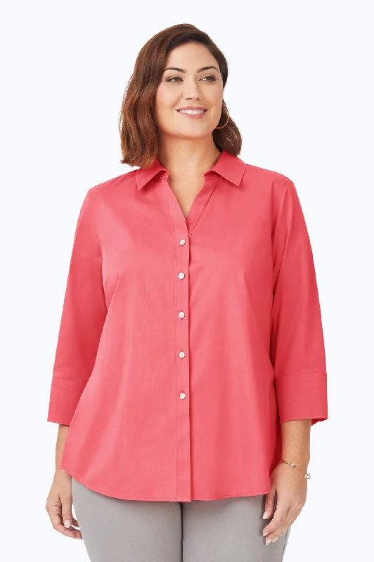 Mary Plus Stretch No Iron Shirt Lace Blend Ribbed Blend Corduroy Blend