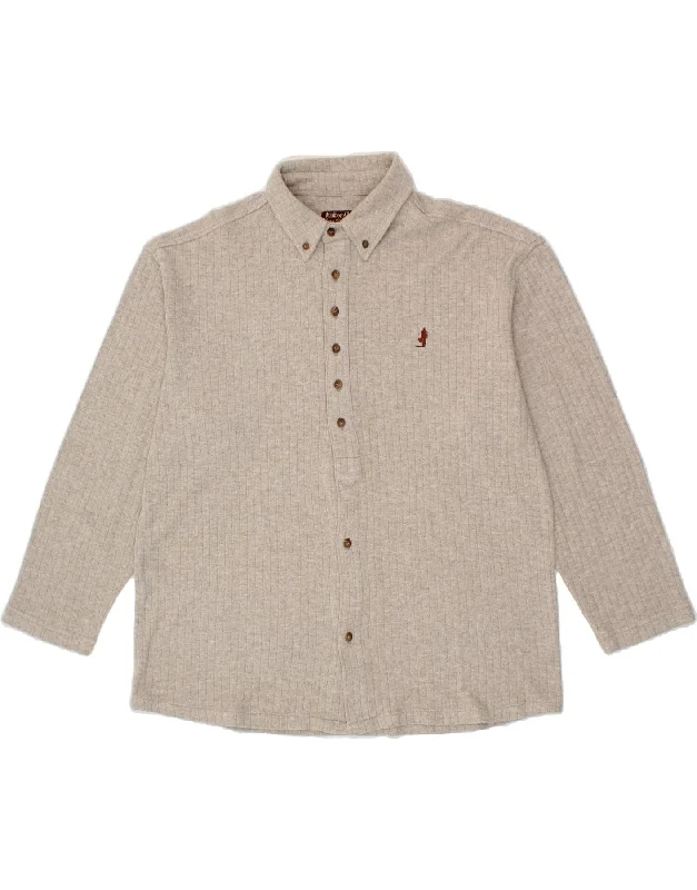 MARLBORO CLASSICS Mens Shirt Large Grey Cotton Elegant Classic Vintage
