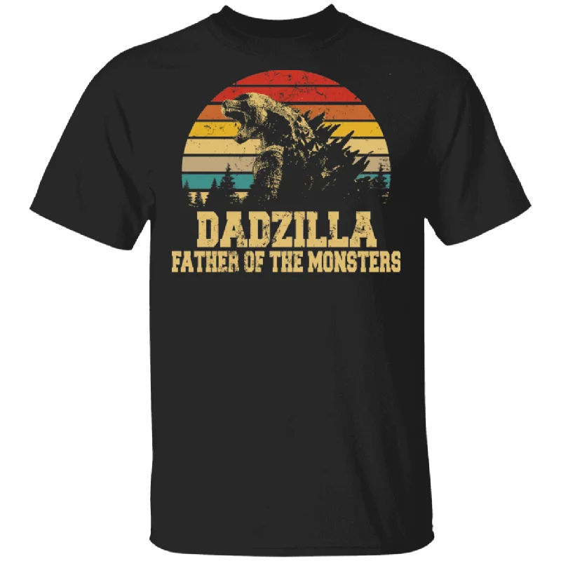 Vintage Retro Dadzilla Father Of Monster Cool Godzilla Father's Day T-Shirt Mesh Fabric Canvas Fabric Denim Fabric