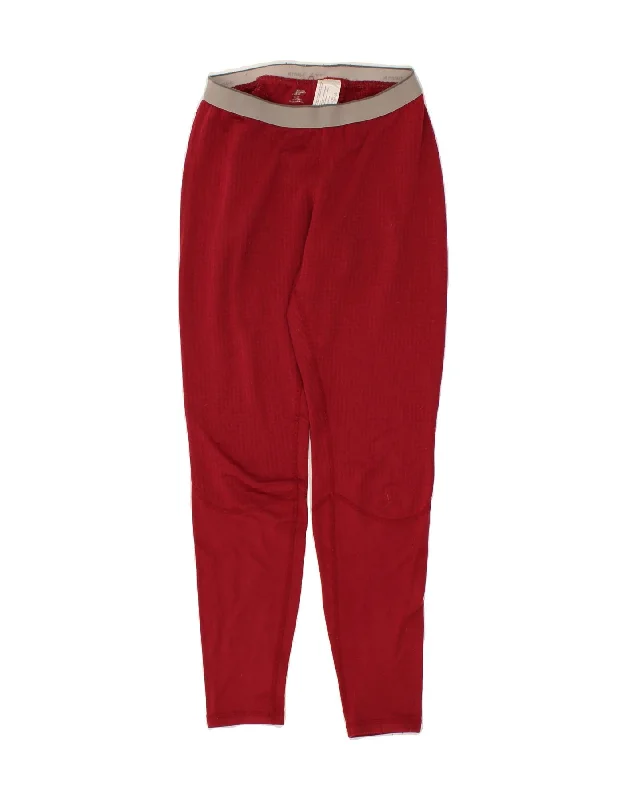 MOUNTAIN EQUIPMENT Womens Leggings UK 12 Medium Red Colourblock Polyester Fashionable High-Rise Workout Leggings