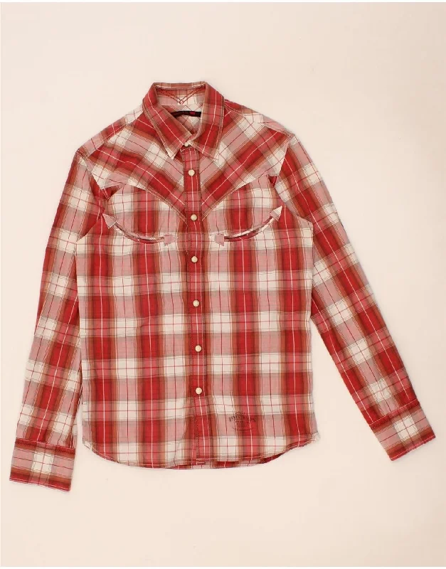 LEVI'S Mens Shirt Small Red Check Cotton Striped Floral Plaid