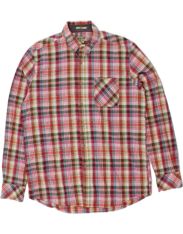 MARLBORO CLASSICS Mens Custom Fit Shirt 2XL Multicoloured Check Cotton Modern Contemporary Chic