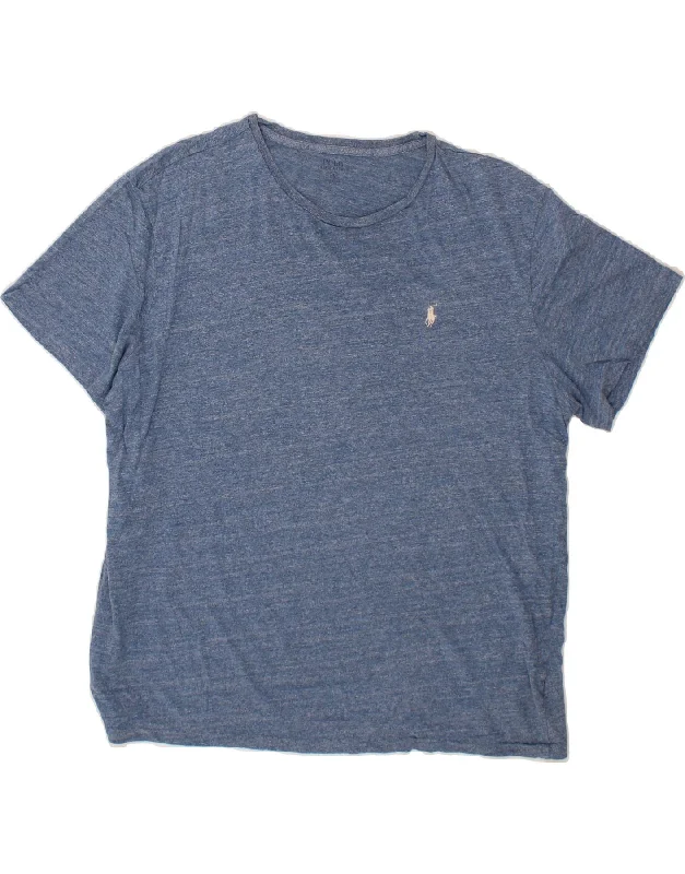 POLO RALPH LAUREN Mens T-Shirt Top XL Navy Blue Cotton Lace Blend Ribbed Blend Corduroy Blend