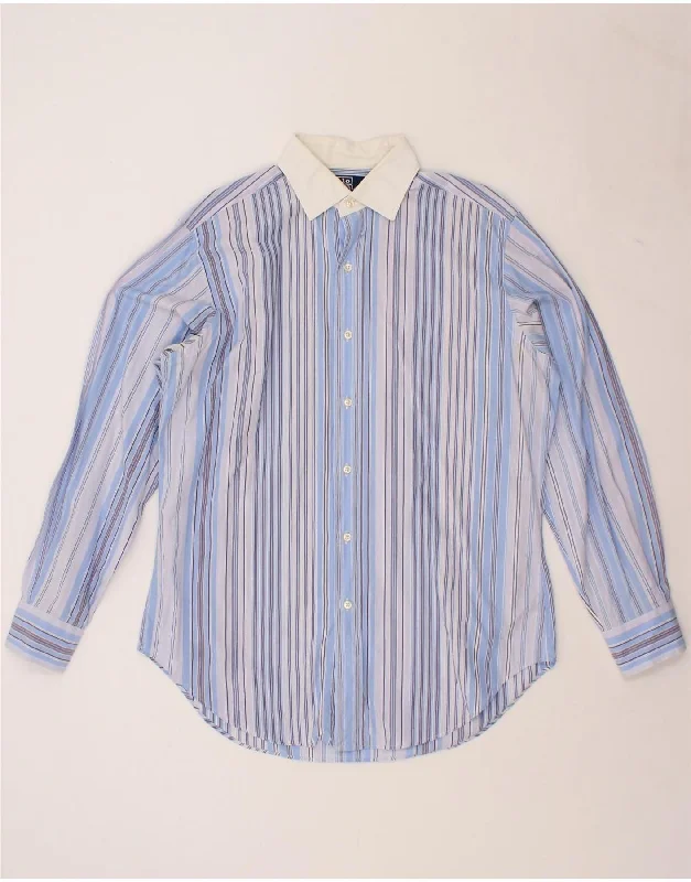 POLO RALPH LAUREN Mens Philip Shirt Size 15 1/2 39 Medium Blue Striped Layered Multi-layer Single Layer