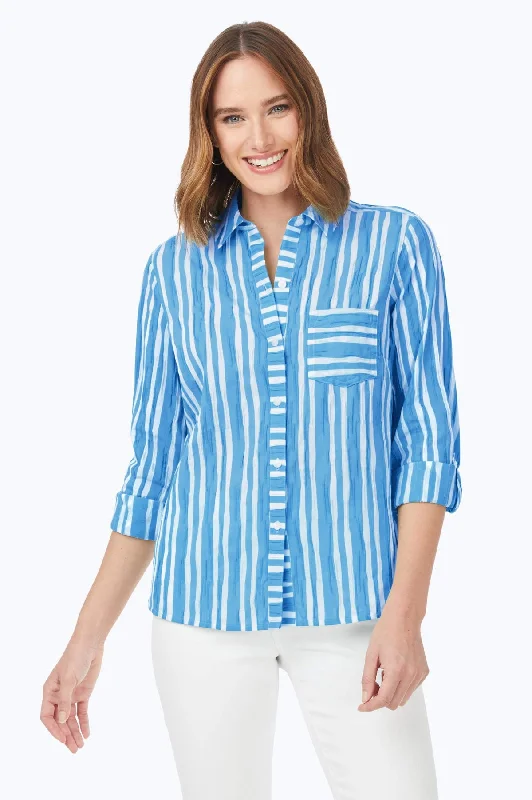 Hampton Beach Stripe Crinkle Shirt Jersey Fabric Tulle Fabric Batik Fabric