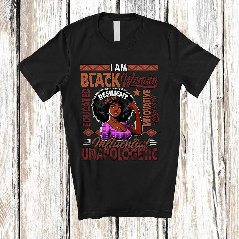 I Am Black Woman Educated; Amusing Black History Month Black Girls Women; Afro African T-Shirt Rayon Fabric Velvet Fabric Corduroy Fabric