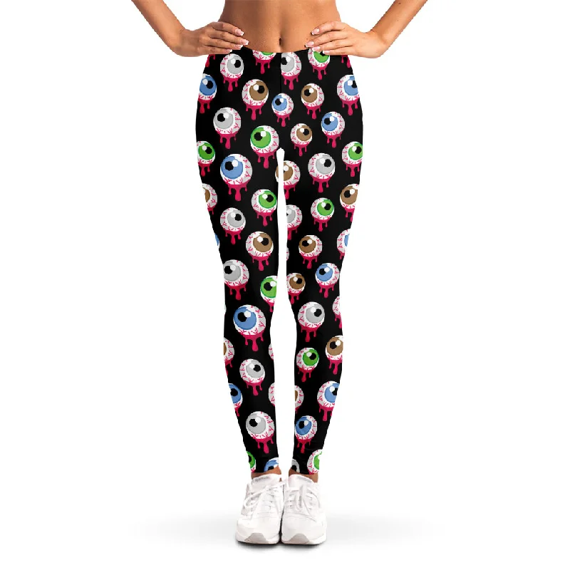 Bloody Eyeball Pattern Print Women's Leggings Comfortable Sports Performance Tights