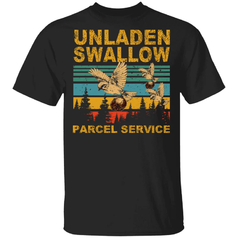 Vintage Retro Unladen Swallow Parcel Service Cute Pigeon Shirt Matching Men Women Parcel Service Gifts T-Shirt Seamless Knitted Crochet