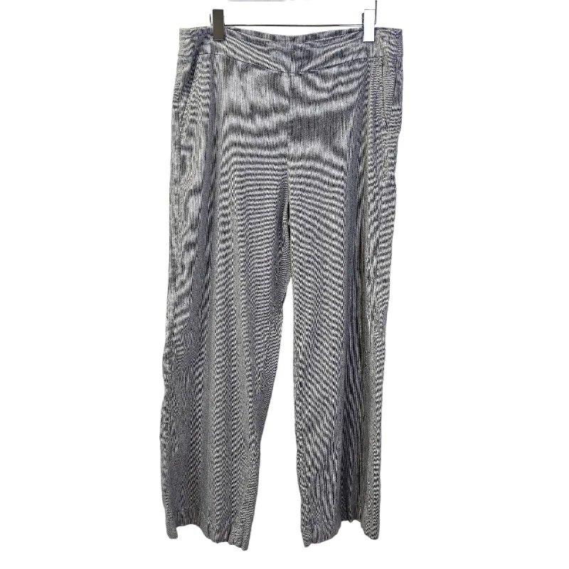 Chico's Linen Blend Striped Wide Leg Pants Size Chico's 1.5/Medium Comfortable Denim Pants