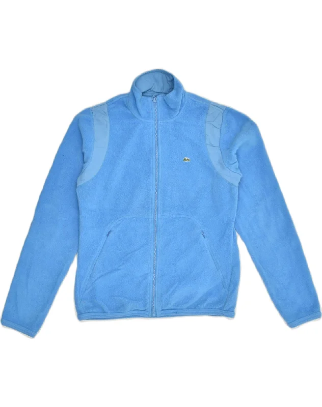 LACOSTE Womens Fleece Jacket EU 36 Small Blue Colourblock Polyester Fleece Jacket Down Jacket Feather Jacket