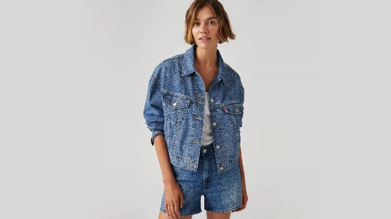 Levi's® Women's Shrunken '90s Trucker Jacket Print Jacket Jacquard Jacket Embroidered Jacket