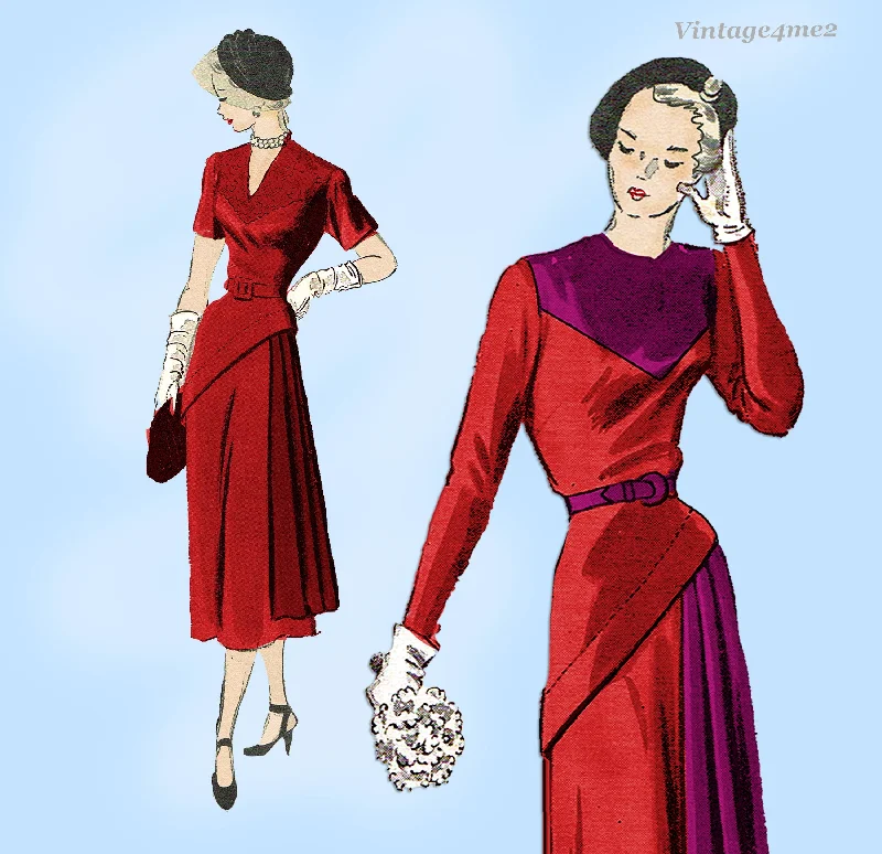 New York 790: 1950s Uncut Misses Afternoon Dress Vintage Sewing Pattern Tunics Wedding white
