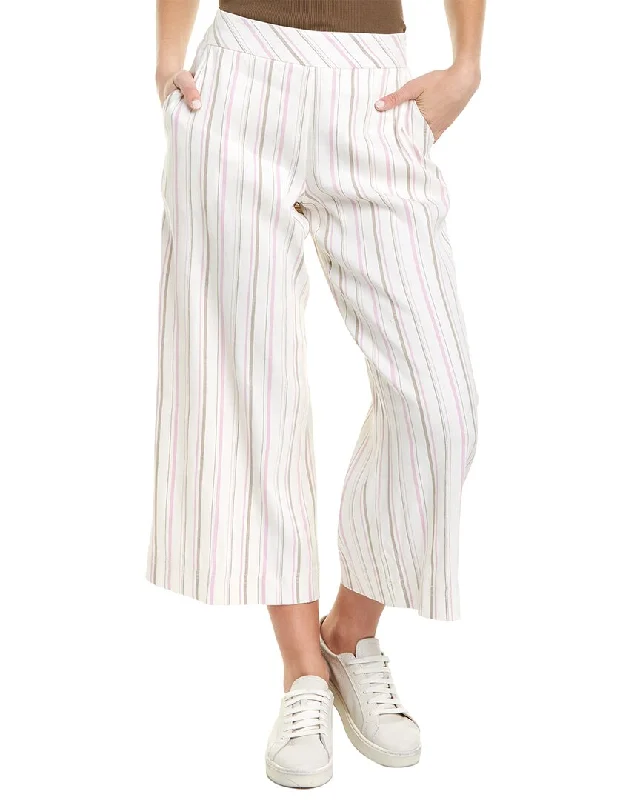 Trina Turk Monument Striped Linen-Blend Pant Casual Plaid Pants