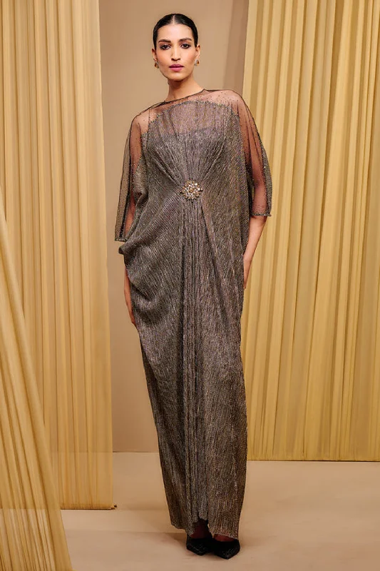 Crinkle Kaftan Dress Boatneck Modish Everyday