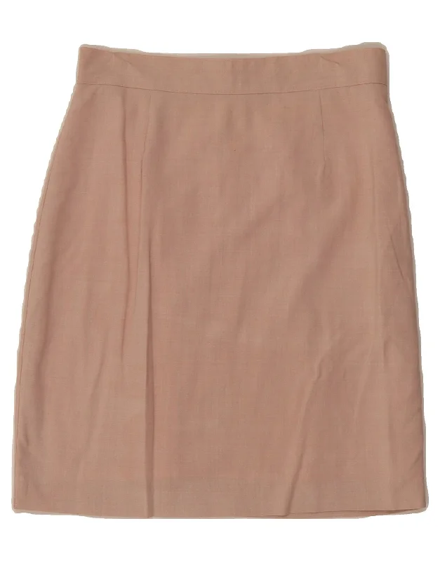 BENETTON Womens Straight Skirt IT 44 Medium W28 Pink Wool denim skirt classic