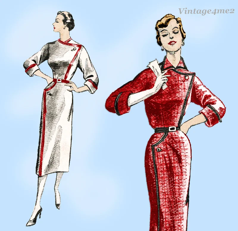 New York 101: 1950s Uncut Designer Misses Dress Sz 34 B Vintage Sewing Pattern Tunics Occasion special