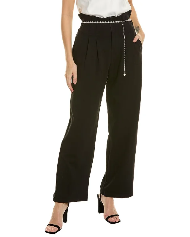 Gracia Pearl Belted Pant Comfortable Maternity Pants