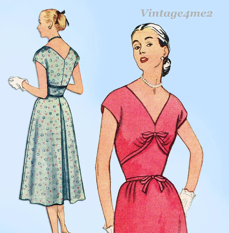 Simplicity 3919: 1950s Uncut Misses Sun Dress Sz 32 Bust Vintage Sewing Pattern Tunics Solid Classic
