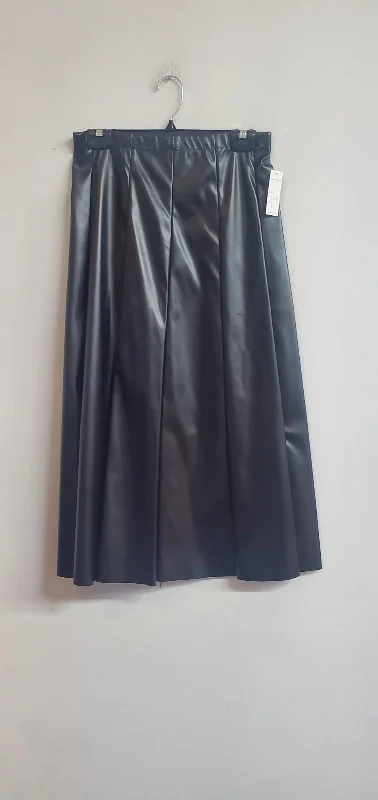 Paneled Leather Skirt 606-32" zip skirt side
