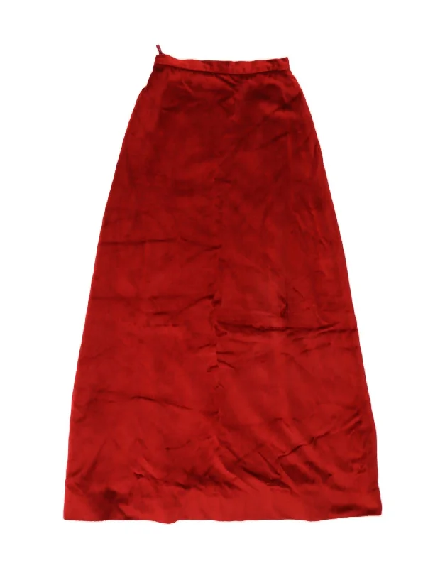 VINTAGE Womens Velvet Maxi Skirt W26 Small  Red lace skirt feminine