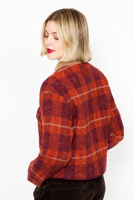 GIR Tartan Cropped Jacket Print Jacket Jacquard Jacket Embroidered Jacket