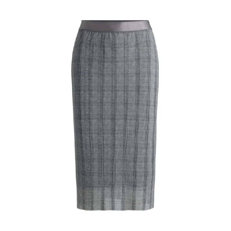 Stretch-tulle slim-fit skirt with seasonal print lightweight skirt design