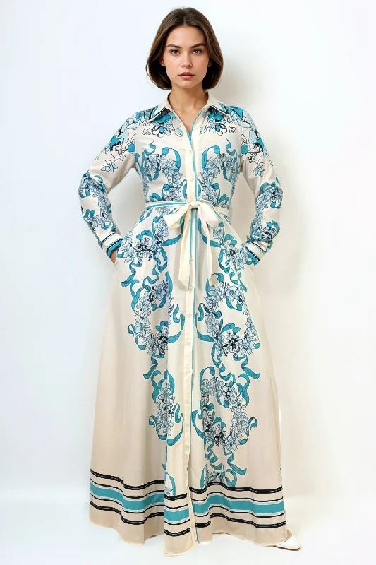 E73034 COLLARED BUTTON-DOWN DRESS Tunics Distressed trendy