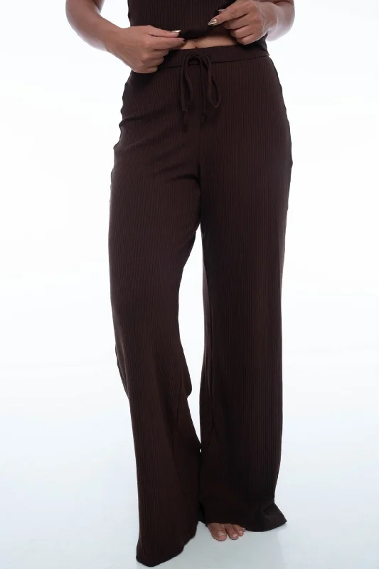 Luna Pants Choco Formal Linen Trousers