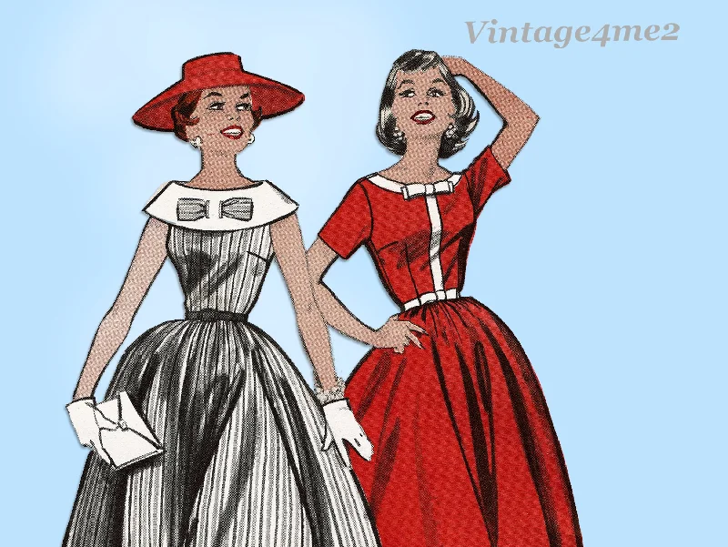 Butterick 8408: 1950s Cute Misses Street Dress Size 32 B Vintage Sewing Pattern Tunics Cozy comfortable