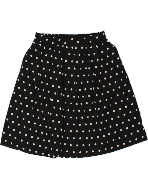 ROCK&RAGS Womens A-Line Skirt UK 14 Medium W30  Black Polka Dot Polyester chiffon skirt flowing