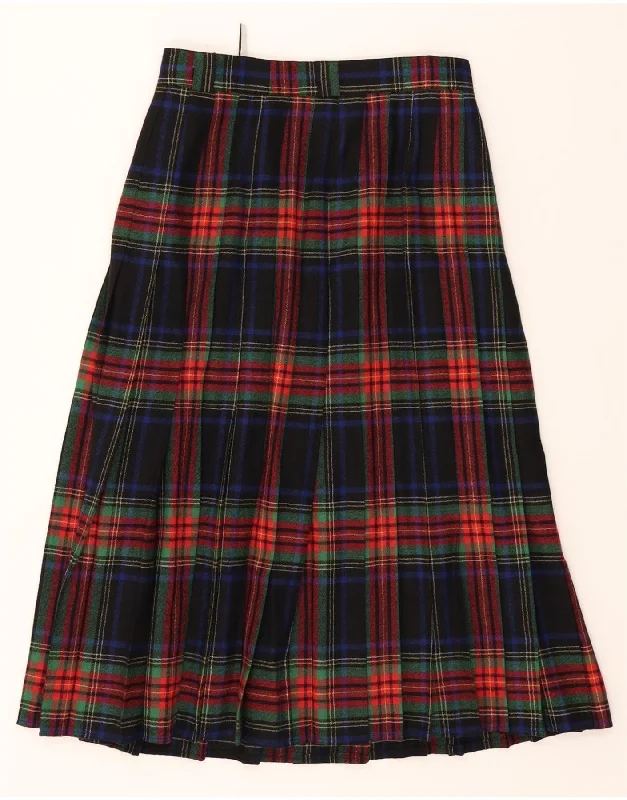 JOBIS Womens A-Line Skirt EU 40 Medium W30  Black Plaid Virgin Wool wool skirt thick