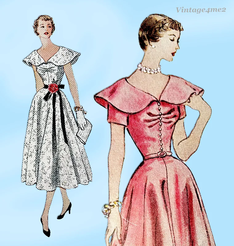 1950s Vintage Simplicity Sewing Pattern 3164 Stunning Misses Dinner Dress Sz 29 B Tunics Custom made