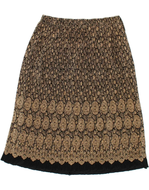 VINTAGE Womens A-Line Skirt W36 XL Brown Paisley lace skirt intricate