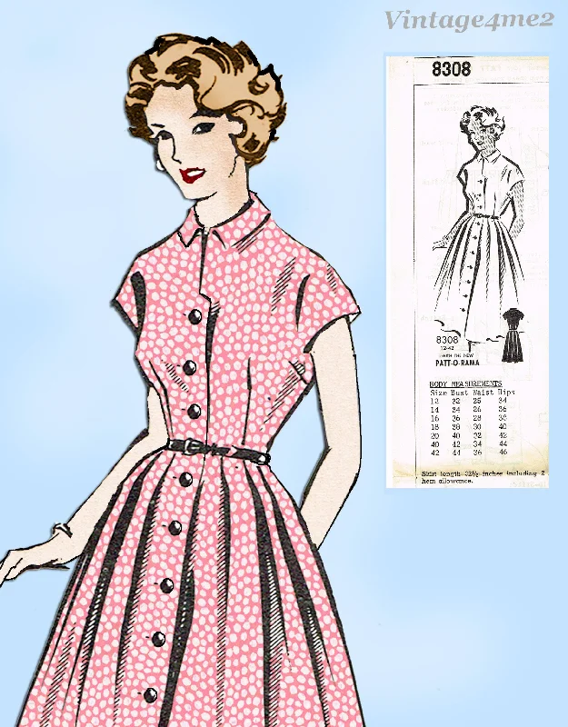 1950s Vintage Mail Order Pattern 8308 Uncut Misses Sue Burnet Dress 34B Tunics Canvas sturdy