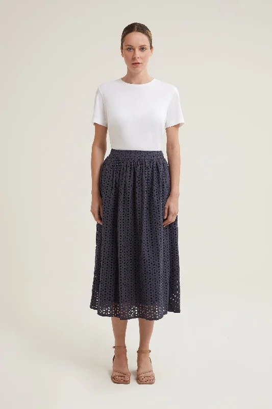 Audra Broderie Skirt linen skirt natural