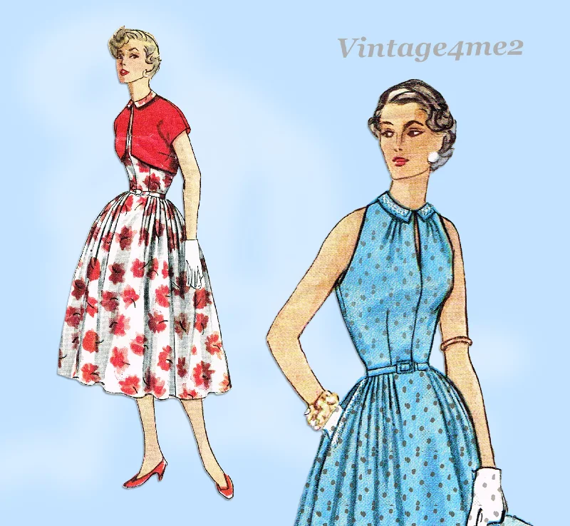 Simplicity 4329: 1950s Misses Sun Dress & Topper Sz 32 B Vintage Sewing Pattern Tunics Evening elegant