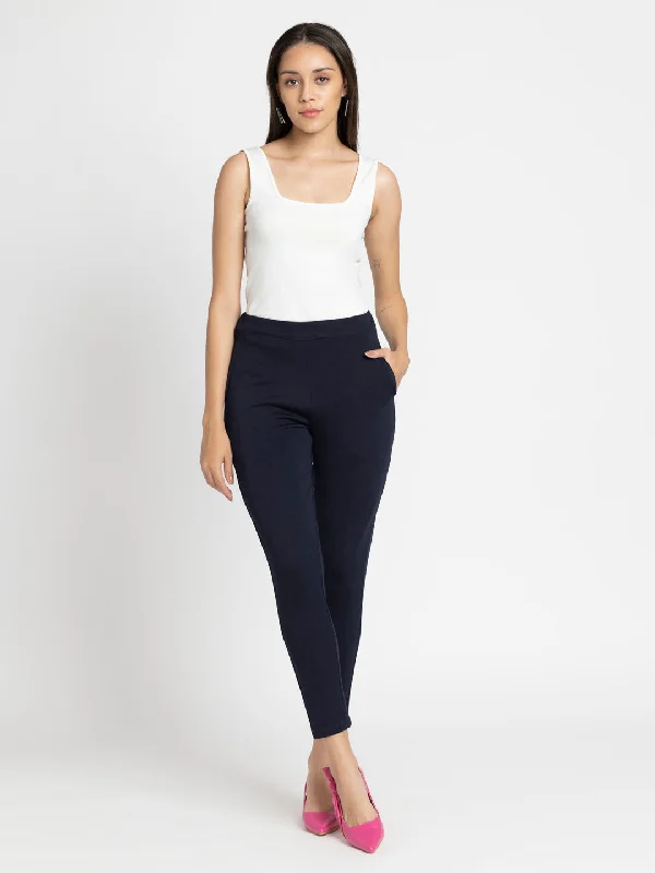 Blue Stretchable Pant Stylish Casual Pants
