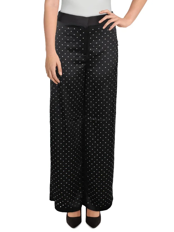 Womens Studded Party Wide Leg Pants Cozy Lounge Pants