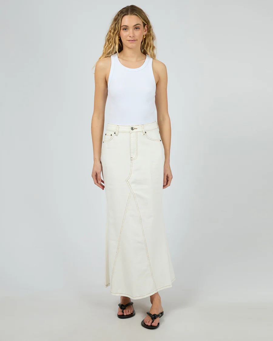 SILENT THEORY LANA SKIRT - VINTAGE WHITE silk skirt lustrous