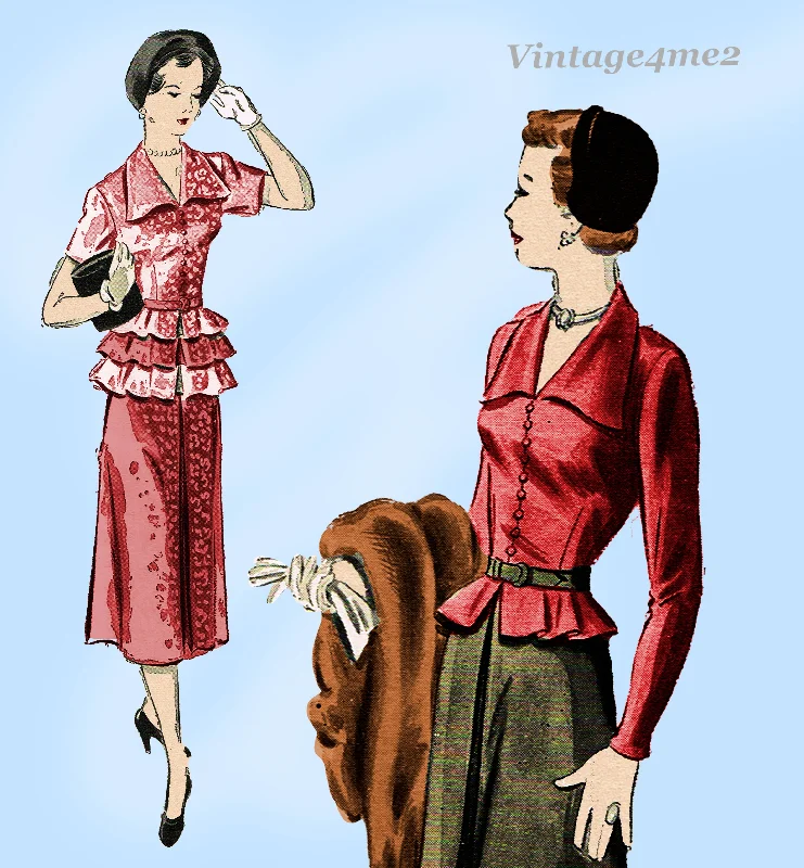New York 791: 1950s Uncut Misses Designer Dress Sz 36 B Vintage Sewing Pattern Tunics Gym athletic