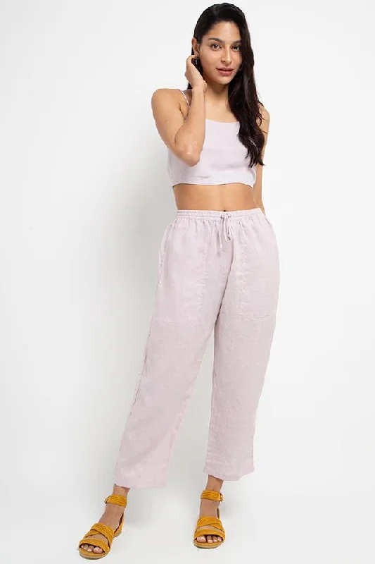 Cora Linen Pants Lilac Sleek Black Pants