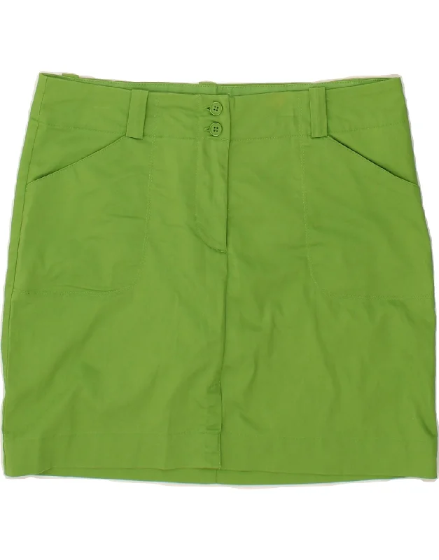 NIKE Womens Mini Skirt UK 14 Large W34 Green Cotton boho skirt vibe