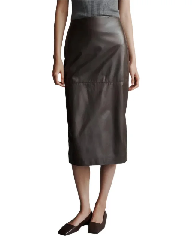 Lola Midi Skirt In Fudge cashmere skirt soft