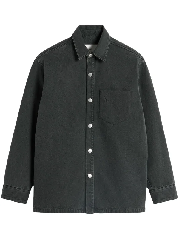 Ami de Coeur logo-print button-up shirt jacket Corduroy Jacket Velvet Jacket Brocade Jacket