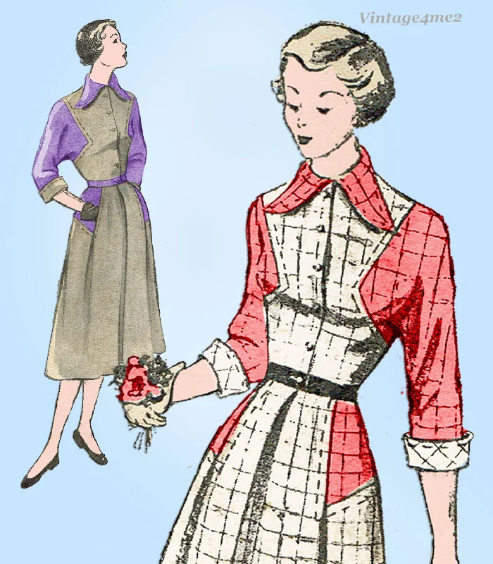 New York 788: 1940s Uncut Misses Louise Scott Dress Sz 35 B Vintage Sewing Pattern Tunics Chinos classic