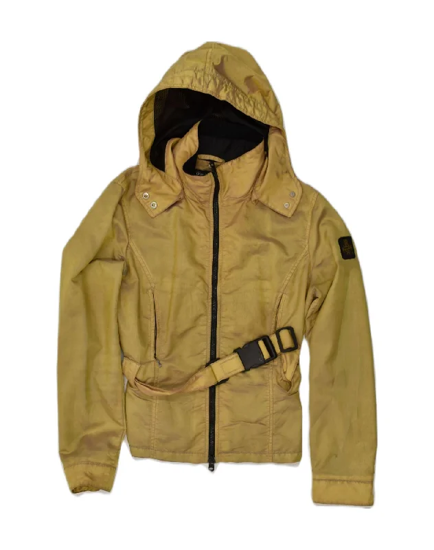REFRIGIWEAR Womens Hooded Windbreaker Jacket UK 16 Large Brown Nylon Elasticated Jacket Padded Jacket Insulated Jacket